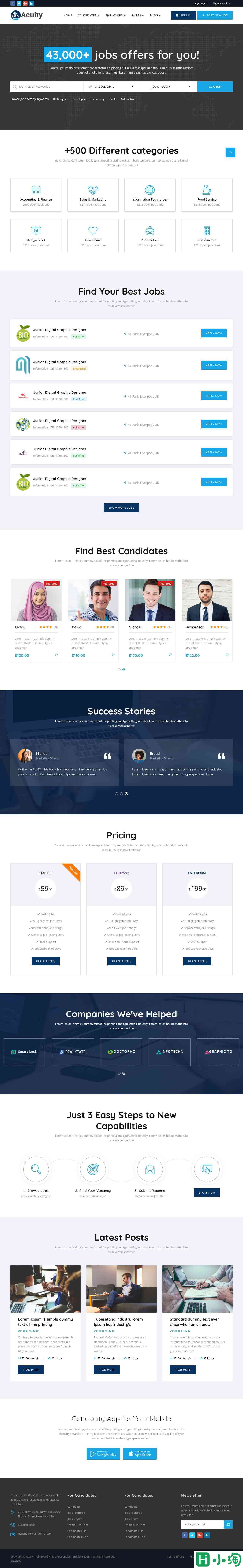 招聘人才求职门户网站模板-PC预览